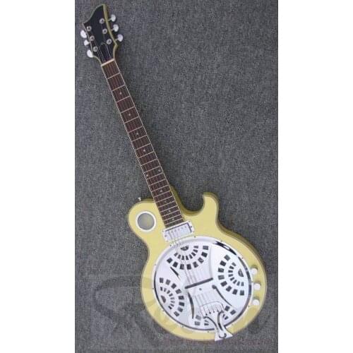 Weifang Rebon resonator dobro acoustic electric guitar in cream colour