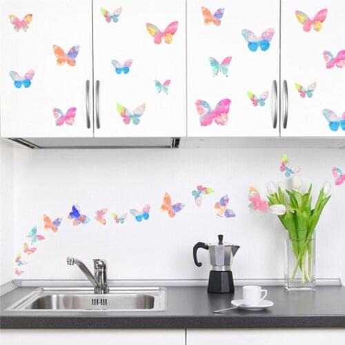 Vivid Colorful Butterfly Wall Stickers For Festival Party Home Decoration Diy 3d Flying Mural Art Pvc Decals Posters