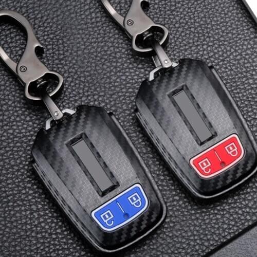 ABS Carbon fiber Silicone Car Key Case Cover For ISUZU D-MAX DMAX Truck MUX 2015 2017 2018 2020 Smart Remote Key Protect Shell