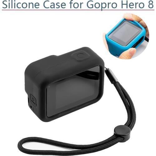 Protective Full Cover Shell Skin Body Protector with Hand Strap Soft Silicone Case for GoPro Hero 8 Sports Camera Accessories