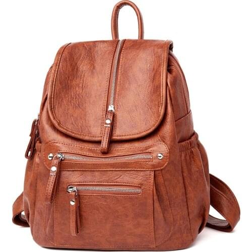 Women High quality leather Backpacks Vintage Female Shoulder Bag Sac a Dos Travel Ladies Bagpack Mochilas School Bags For Girls