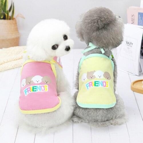 Pet Dog Sling Vest Saliva Towel Breathable Cool Puppy Clothes Cute Cartoon Dogs Shirt Summer Pets Costumes