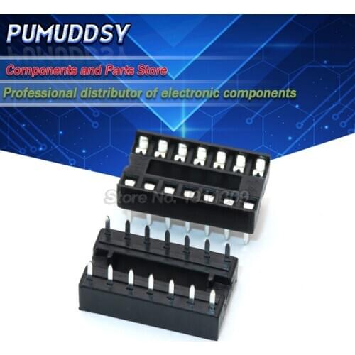 10PCS DIP-14 Square Hole 14 Pins 2.54MM DIP14 IC Sockets Adaptor Solder Type IC Connector