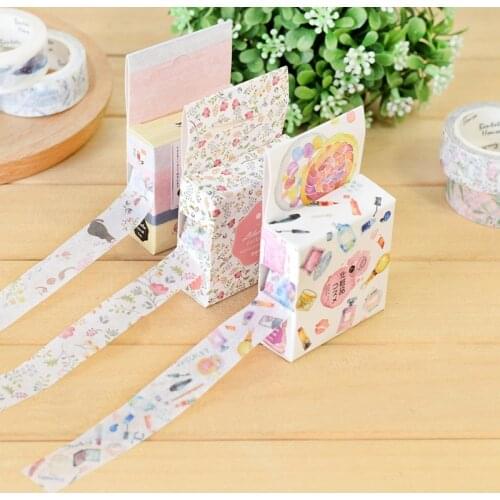 10pcs/Lot Decorative Nature Plant Flowers Leaves Washi Tapes Diy Scrapbooking Adhesive Masking Tape School Supply Stationary