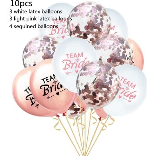 10pcs12 inch new team bride latex confetti balloon combination single wedding hen party decoration supplies