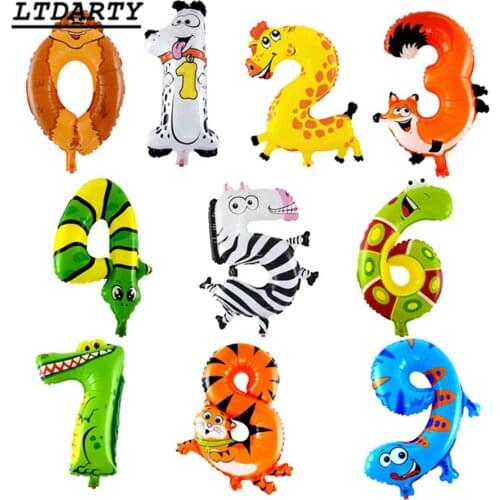 16inch 50pcs animal digital rose gold color 0-9 aluminum foil balloon birthday party wedding decoration number balloon toy