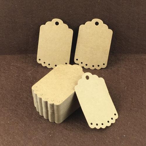 200pcs 7*4.5cm porous type kraft paper hang tag for wedding decorate/price tag/diy design mini tag