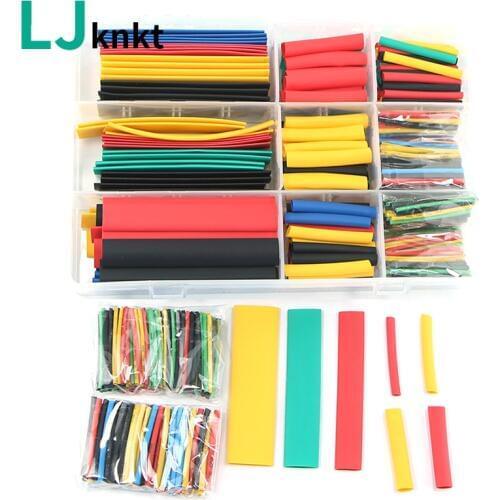 328pcs Heat shrink tube sleeve 2:1 black electronic diy kit Insulation Sleeving Polyolefin Shrinking Assorted Tubing Wire Cable