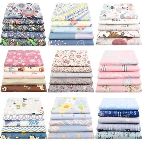Booksew 5 PCS Pack 40*50cm Cotton Fabric Printed Cloth Sewing For Fat Quarters Pillow Quilting Home Textile Sewing Accessories