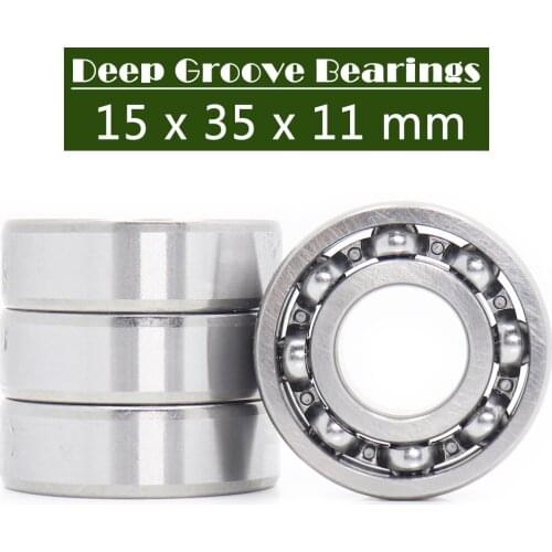 6202 Bearing 15*35*11 mm ABEC-3 P6 ( 4 PCS ) For Motorcycles Engine Crankshaft 6202 OPEN Ball Bearings Without Grease