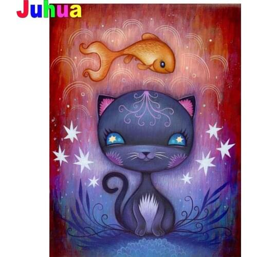 Cartoon Cat Diy diamond painting Full Square/Round drill 5d mosaic animal diamond embroidery gift kids room decor