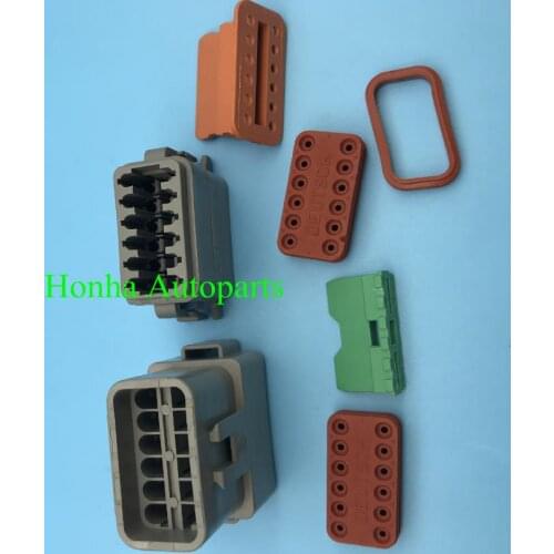 Free shipping 1/2/5/10/20pcs 12 Pin Female Male Waterproof Electrical Wire Connector Plugdeutsch dt connectors DT06-12S DT04-12P