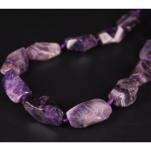 15.5"/strand Large Size Faceted Nuggets Dog Tooth Amethysts Loose Beads,Tumbled Crystal Quartz Pendants Charms Jewelry Making
