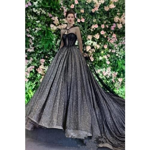 Black wedding trailing theme court ball gown medieval dress Renaissance queen Victorian ball gown Belle Ball