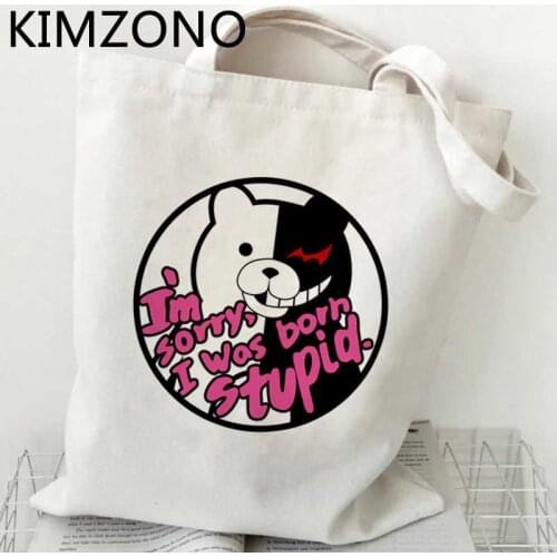 Danganronpa shopping bag reusable grocery handbag shopper shopper eco bag fabric reciclaje cloth sacola sacolas