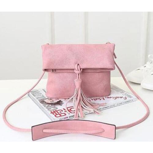 Ladies Tassel Design Women PU Leather Crossbody Messenger Bag Phone Bag Small Sling Shoulder Bags Fold Closure Handbag Purses