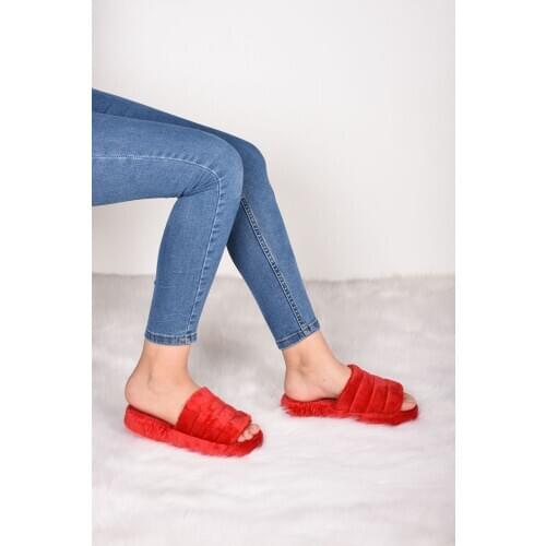 Cotton Front Open Red Women Home Slipper Polyurethane Outsole Soft Texture Quality Product Home Use Suitable 2021 Trend Fashion Style