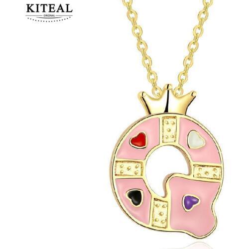 KITEAL Fashion Design Gold color necklaces pendants alphabets letter big necklace wedding jewelry