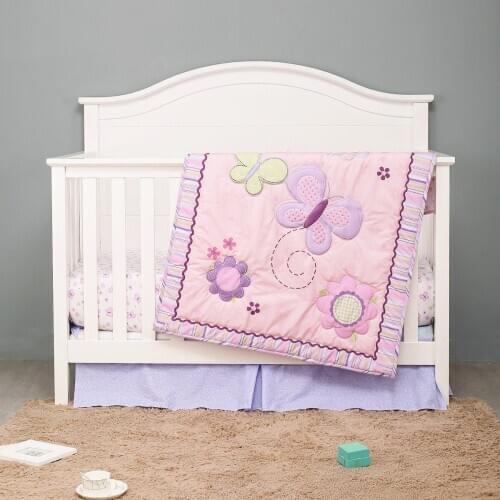 Crib Bedding Set for Girl or Gender Neutral Nursery | Forest Animal Theme | 3 Pieces - Baby Quilt, Fitted Crib Sheet, Cri