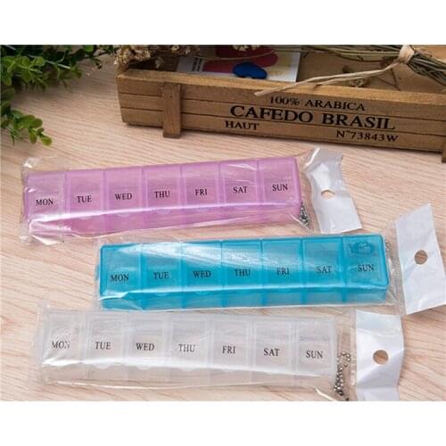 1pcs Pill Box Weekly 7 Day Portable Plastic Medicine Storage Case Pill Organizer Pillbox With 7 Seal Compartments For Travel