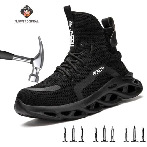 2021 New Breathable Mens Safety Shoes New Work Shoes Water Breathable Non-Slip Four Breathable Mens Safety Shoes 36-48 Yards