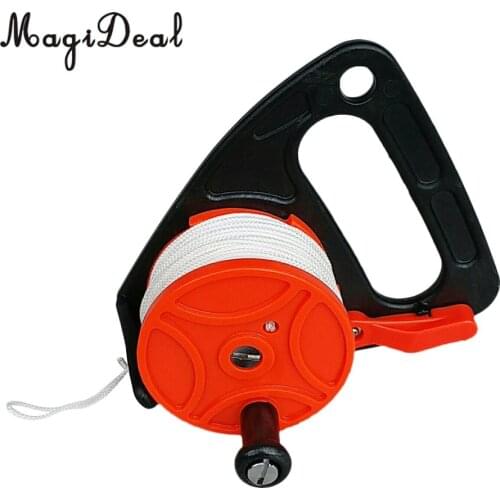 MagiDeal Scuba Diving Multi Purpose Dive Reel with Handle and 150ft Line for Water Sports Swimming Snorkeling Free Diving