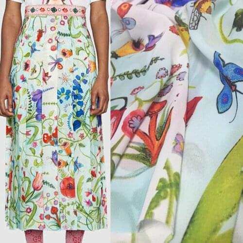 Italian Fashion Brand Printed 100% Polyester Fabric Brand Sleepwear and Diy Shirt Cloth Fabrics for Dress Sewing Per Meter Mater