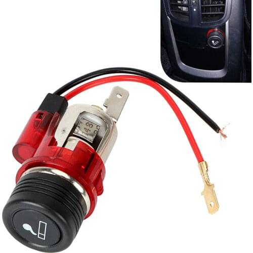 Motorcycle Car Cigarette Lighter With LED Light Power Socket Outlet Plug 12V 120W Unviersal