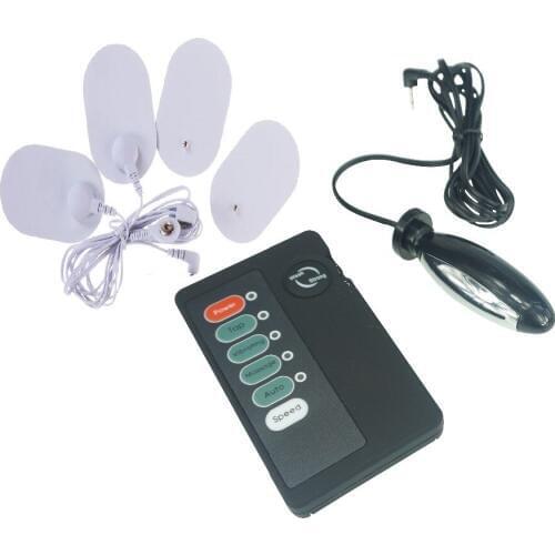 Multi electric shock Physical therapy chest chip anal plug vagina tight electro stimulation medical themed adult sex toys game