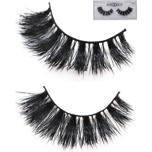 Wholesale Excellent Fake Eyelashes 3D Multi-layered Mink Hair False Eye lashes Natural Cross Eyelashes 100Pairs F Free Shipping