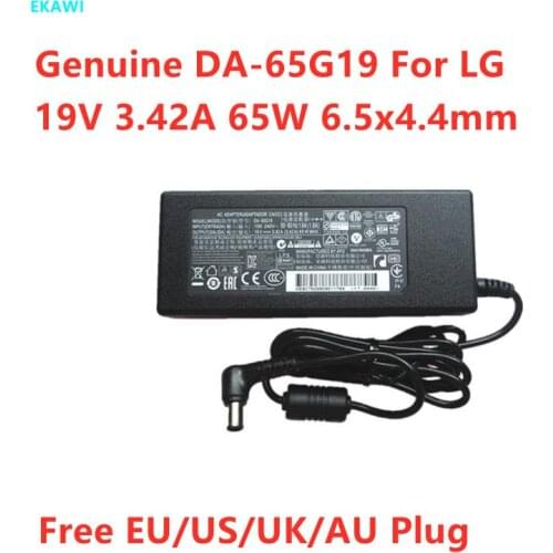 Genuine DA-65G19 19V 3.42A 65W 6.5x4.4mm AC Adapter For LG R400 R410 S530 34UM67 M2280D M2380DF PA-1650-68 LCD Monitor Charger