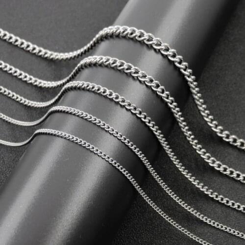 Women & Man Necklace Stainless Steel O Twisted Link Chain Fahsion Jewelry 2/2.2/3/4/4.5mm*40cm-90cm