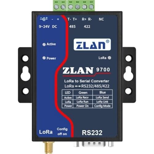 Serial RS232 RS485 RS485 to LoRa Converter ZLAN9700 ZLAN9743 LoRa wireless transmission system