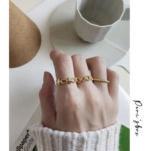 PerisBox Adjustable Twisted Stackable Rings for Women 925 Sterling Sliver Beaded Cross Circle Rings Personalized Initial Ring