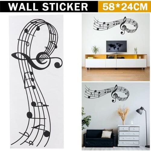 Removable Wall Sticker Music Theme Songs Sound Notes Melody Wall Decal Bedroom Office Windows Cars Decor