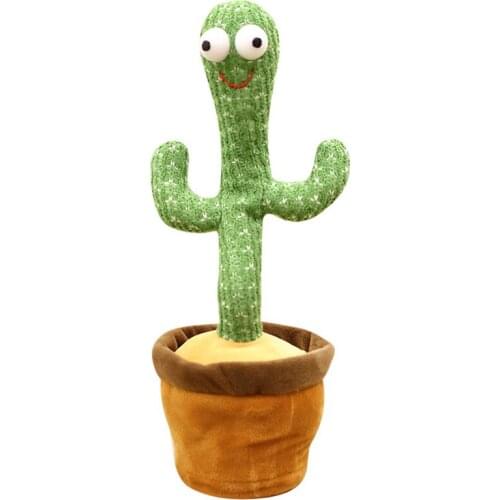 FBIL-Dancing Cactus Plush Toy Electronic Shake Dancing Toy with the Song Plush Cute Dancing Cactus Early Toy for Children