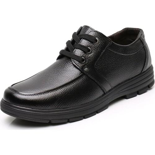High Quality Genuine Leather Shoes Men Flats Vogue Mens Casual Shoes Brand Man Soft Comfortable Lace up Black 99