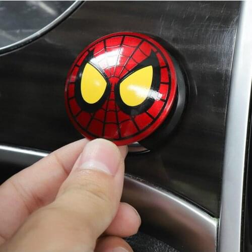 Universal Hot Sale Super Heros Metal Engine Start Stop Button Cover Ring On-Off Ignition Push Button Switch Decor Stickers Car i