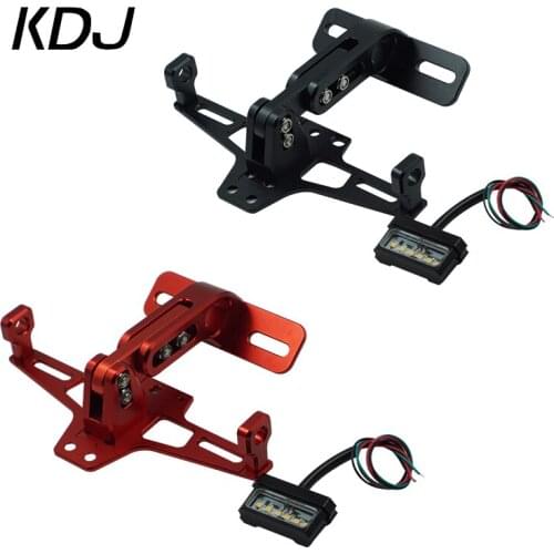 Universal CNC Aluminum Motorcycle Adjustable Angle License Number Plate Frame Holder Bracket For Yamaha Honda Suzuki