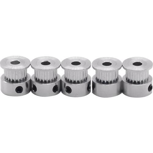 10pcs Free shipping GT2 aluminum timing pulley 20teeth aluminum bore 6.35mm fit for GT2 belt width 6mm for CNC 3D printer