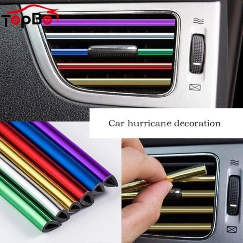 10 Pcs Universal Car Air Conditioner Outlet Decorative Mouldings Car Air Vent Trim Strip Decor Car Styling Chrome Accessories