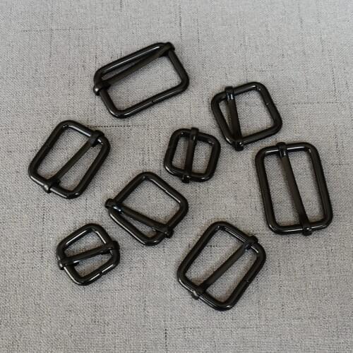 100 Pcs 15mm 20mm 25mm 32mm Black Strong Metal Adjuster Slider Bag Handbag Cat Dog Collar Sewing Garment Accessory Straps Belt