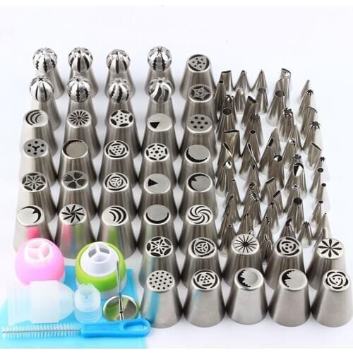102Pcs/Set Flower Icing Piping Nozzles Tips Cream Cake Tools Russian Pastry Tip Stainless Steel Silicone DIY Icing Piping