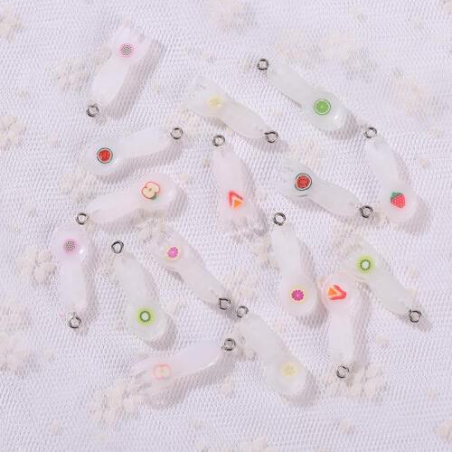 20pcs resin spoon earring necklace charms very cute keychain pendant necklace pendant for DIY decoration