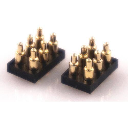5pcs Spring Loaded Pogo Pin Connector 6 Pin 2.54 mm Pitch 5.5 mm Height PCB Surface Mount SMT Vertical Dual Row 2x3 6 Poles