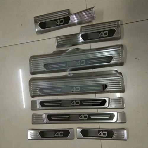 8pcs Stainless Steel Interior Car Door Sill Scuff Step Protector Cover Trim for Volvo Xc40 Xc60 Xc90 2015-2021
