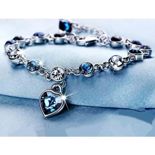925 Sterling Silver Natural Sapphire 16+3 Cm Bracelet Women Silver 925 Jewelry Pulseira Feminina Kehribar Bizuteria Bracelets