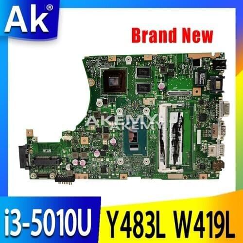 AK X455LD Motherboard i3-5010U For Asus X455L X455 Y483L W419L W409L Laptop motherboard X455LD Mainboard X455LD Motherboard