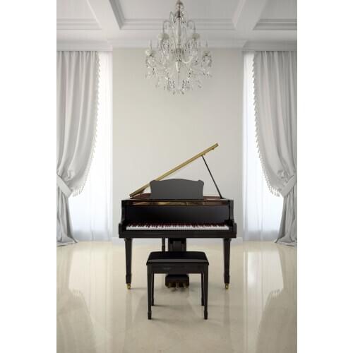VinylBDS White Photography Backdrops Black Piano White Curtain Indoor For Wedding Photo Studio Background