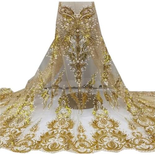 Free shppping high quality african colorful french net embroidery sequins lace fabric for wedding and party q x-125